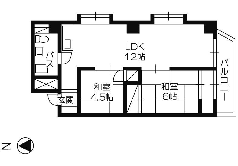 Floor plan. 2LDK, Price 4.2 million yen, Occupied area 58.37 sq m , Balcony area 5.52 sq m