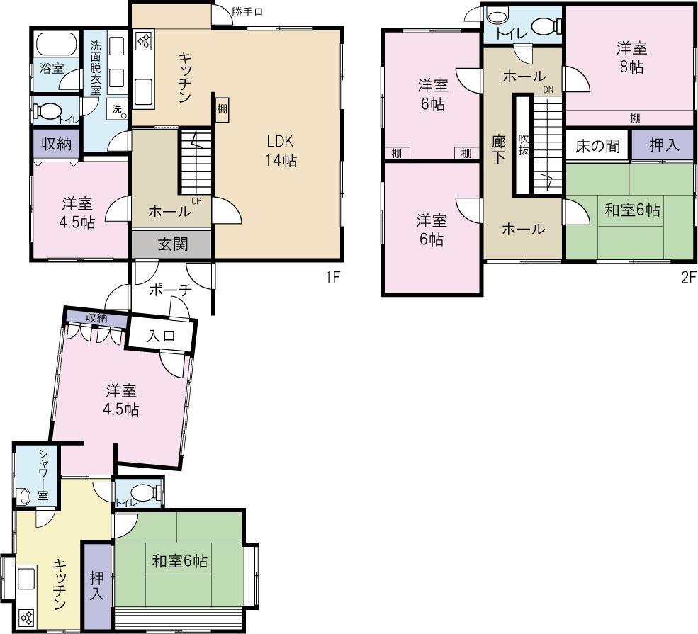 Floor plan. 31.5 million yen, 7LDKK, Land area 366.73 sq m , Building area 160.63 sq m