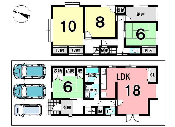 Floor plan. 19,980,000 yen, 4LDK+S, Land area 132.23 sq m , Building area 126.3 sq m
