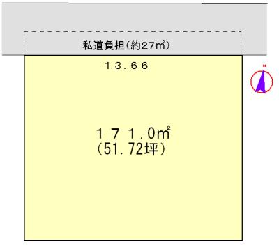 Compartment figure. Land price 13.6 million yen, Land area 171 sq m