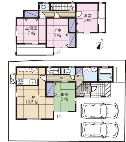 Floor plan. 24.4 million yen, 4LDK, Land area 140 sq m , Building area 100.19 sq m