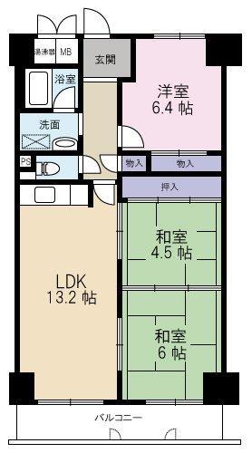 Floor plan. 3LDK, Price 8 million yen, Occupied area 68.63 sq m