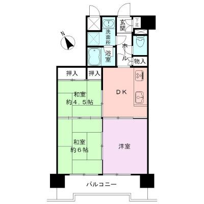 Floor plan. 3DK, Price 6.8 million yen, Occupied area 49.57 sq m