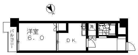 Floor plan. 1DK, Price 3.8 million yen, Occupied area 27.54 sq m , Balcony area 3.64 sq m