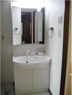 Washroom. Wash basin with shampoo dresser