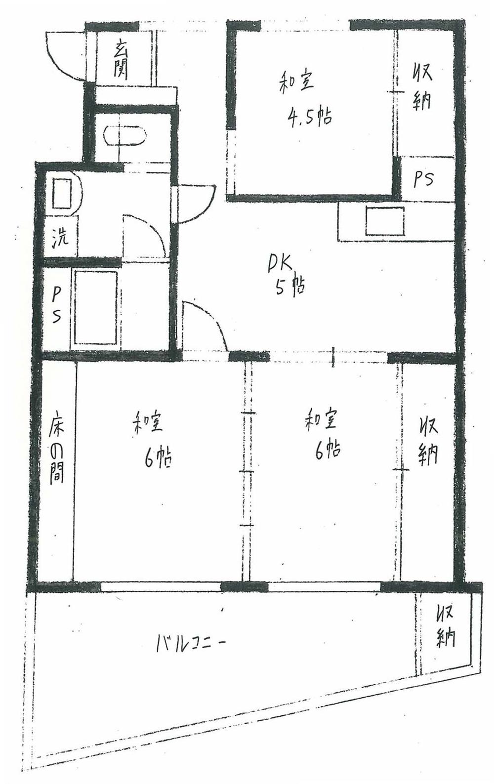 Floor plan. 3DK, Price 3 million yen, Occupied area 53.16 sq m