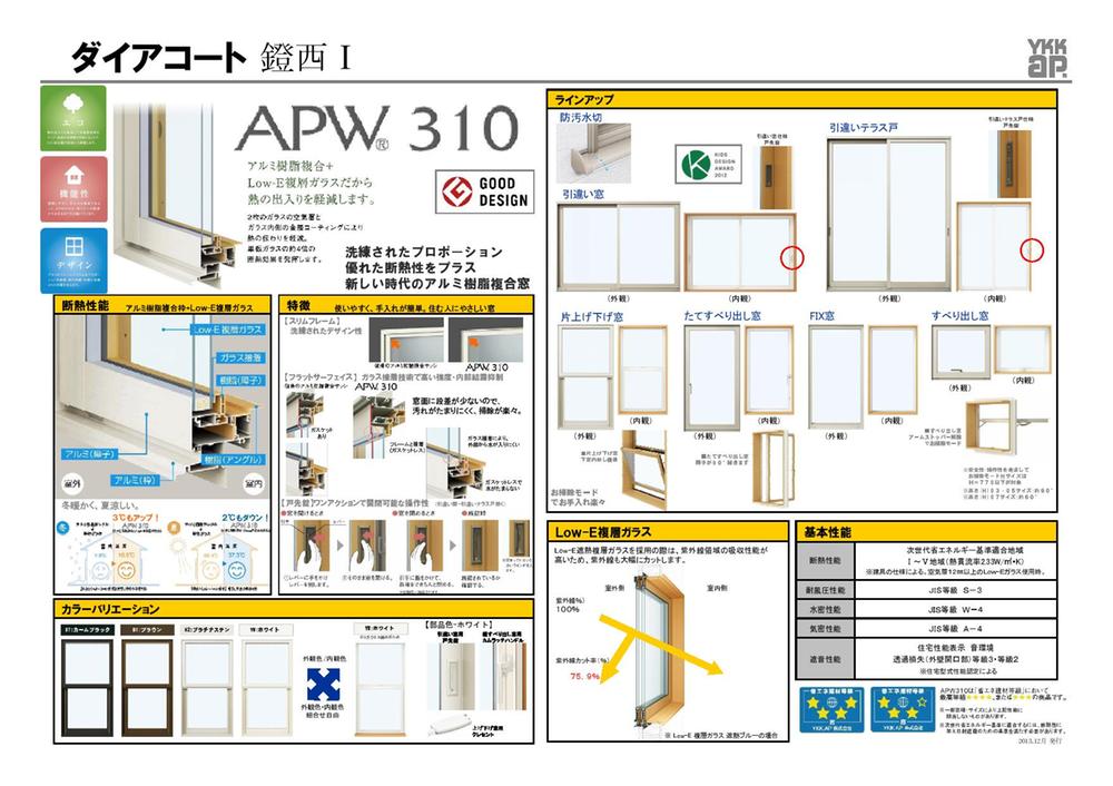 Same specifications photos (Other introspection). Aluminum resin composite window, APW310 adoption. Because aluminum resin + Low-E double glazing to reduce the out of the heat. 