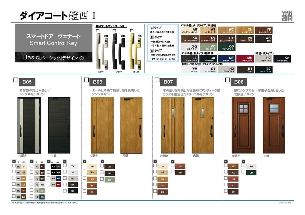 Same specifications photos (appearance). Smart door Venato Basic design (2) 4 kinds. Choice of handle 19 types. (Selection deadline Yes)