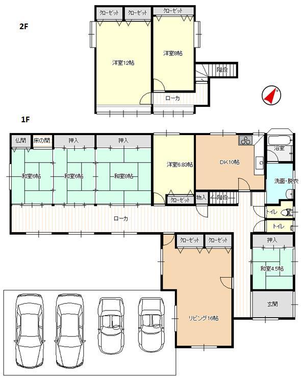 Floor plan. 24,980,000 yen, 7LDK, Land area 323.76 sq m , Building area 210.31 sq m