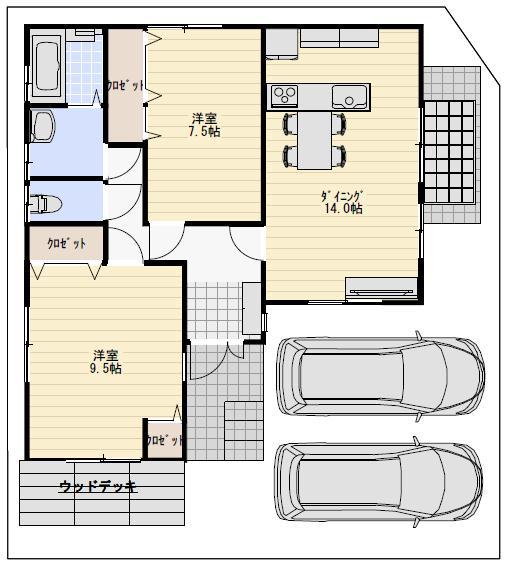 Floor plan. 19,800,000 yen, 2LDK, Land area 150.25 sq m , Building area 73.2 sq m 2LDK single-story