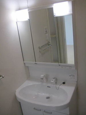 Washroom. Wash basin with shampoo dresser