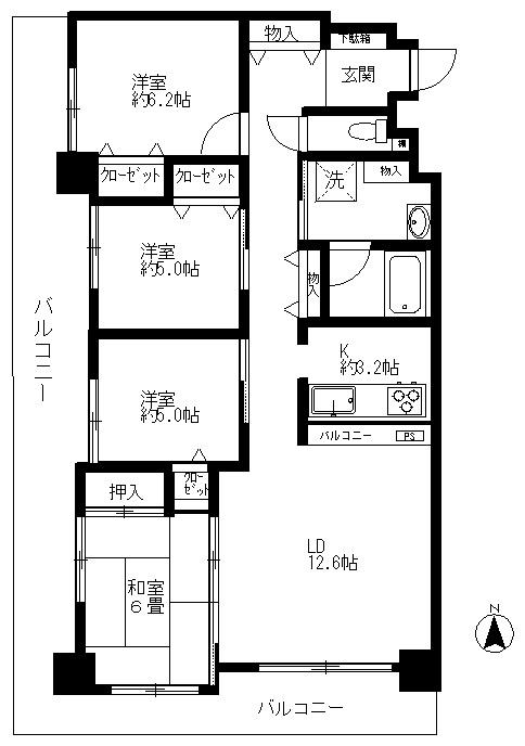 Floor plan. 4LDK, Price 23.8 million yen, Occupied area 84.08 sq m , Balcony area 30.55 sq m