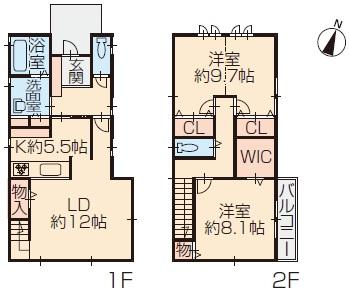 Floor plan. 20,900,000 yen, 3LDK, Land area 104.72 sq m , Building area 94.6 sq m