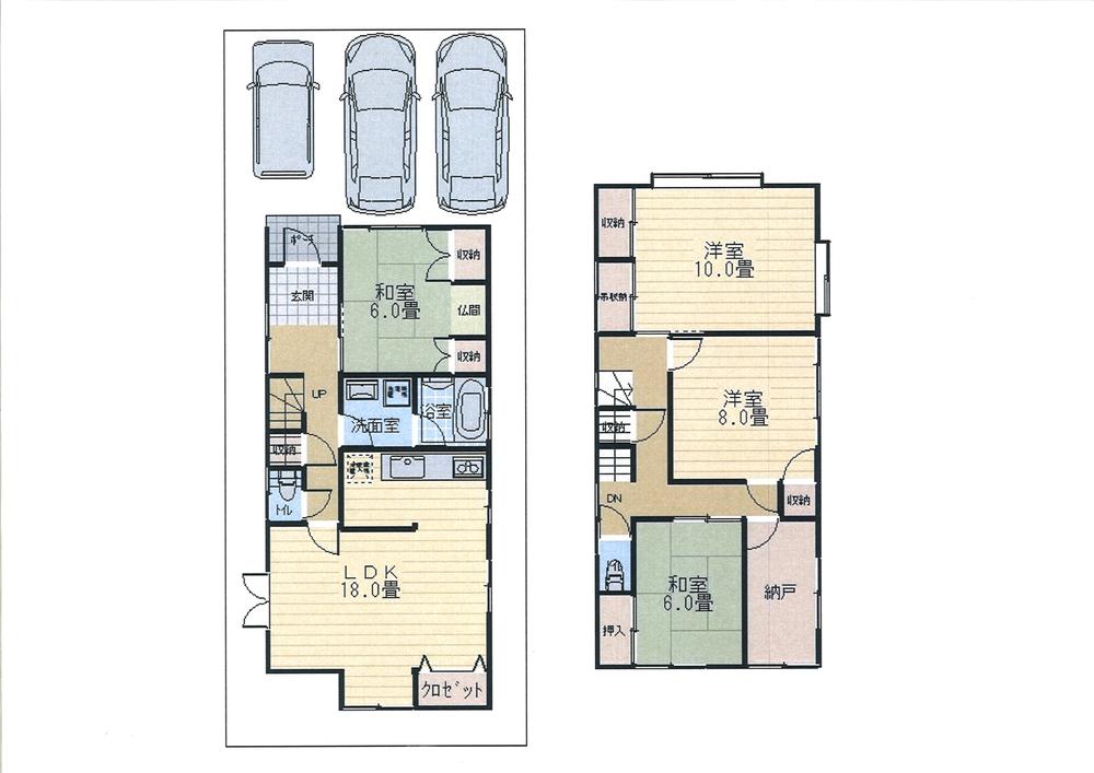 Floor plan. 19,980,000 yen, 4LDK + S (storeroom), Land area 132.32 sq m , Building area 126.3 sq m