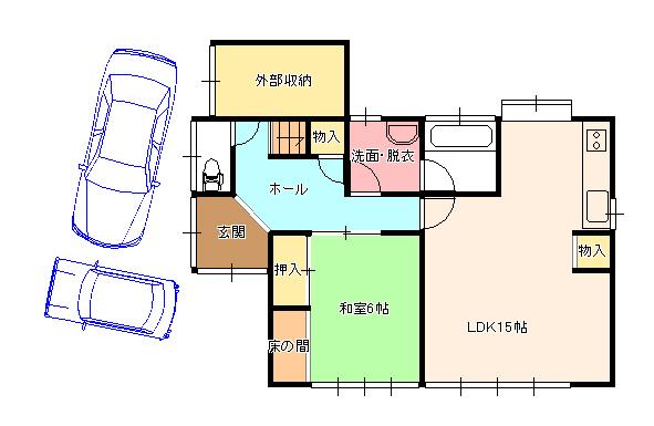 Floor plan. 16,480,000 yen, 3LDK, Land area 155.44 sq m , Building area 85.79 sq m