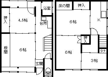 Floor plan. 3.2 million yen, 5K, Land area 45.41 sq m , Building area 77.26 sq m