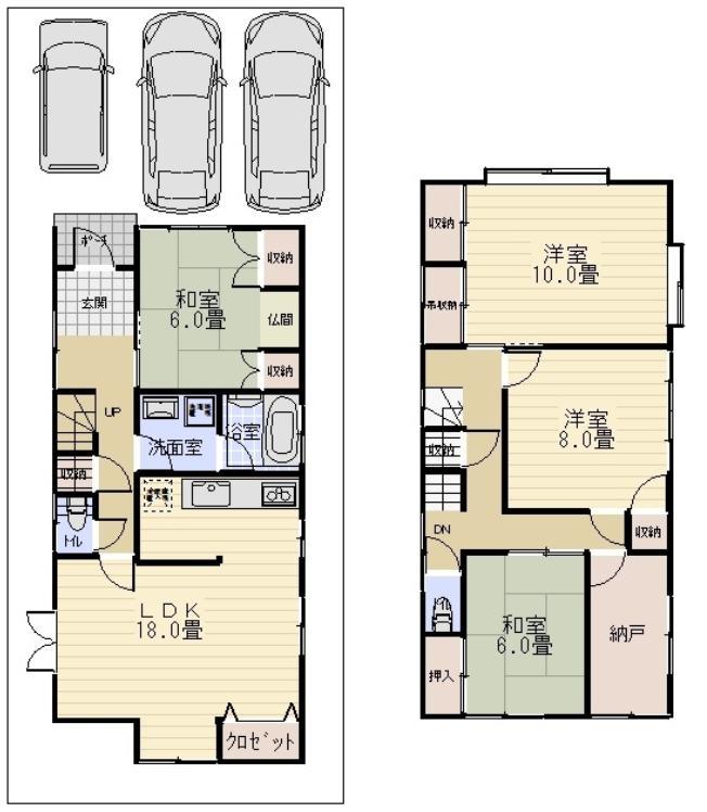 Floor plan. 19,980,000 yen, 4LDK + S (storeroom), Land area 132.23 sq m , Building area 126.3 sq m