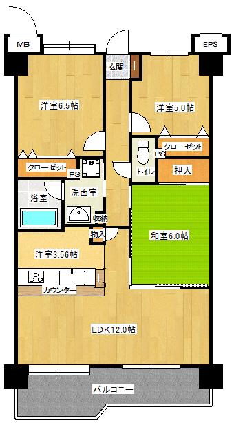 Floor plan. 3LDK, Price 17.2 million yen, Occupied area 71.28 sq m , Balcony area 10.43 sq m 3LDK