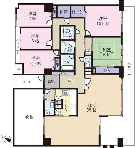Floor plan. 5LDK, Price 23,900,000 yen, Footprint 174.16 sq m , Balcony area 32.44 sq m