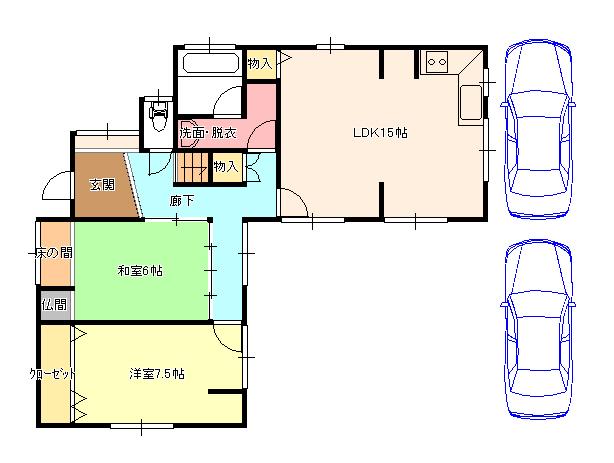 Floor plan. 16,980,000 yen, 4LDK, Land area 231.64 sq m , Building area 120.5 sq m