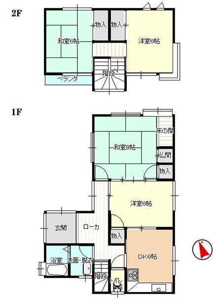 Floor plan. 8.5 million yen, 4DK, Land area 100.58 sq m , Building area 86.11 sq m