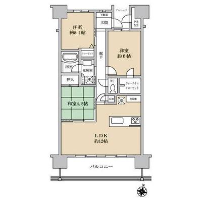 Floor plan. 3LDK, Price 20 million yen, Occupied area 70.79 sq m , Balcony area 13.4 sq m