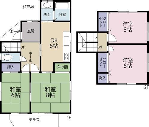 Floor plan. 11 million yen, 4DK, Land area 112.34 sq m , Building area 86.11 sq m