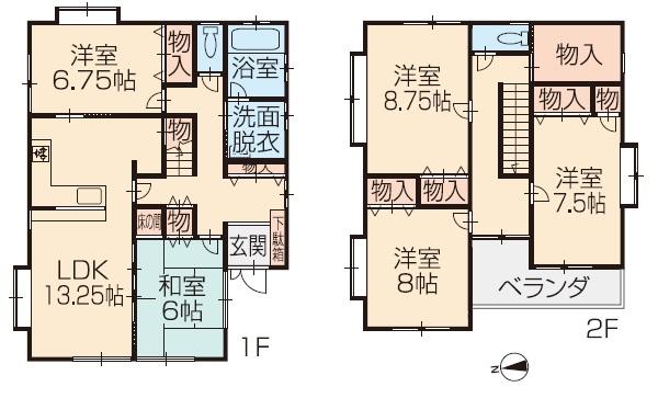 Floor plan. 23,950,000 yen, 5LDK, Land area 149.57 sq m , Building area 132.99 sq m