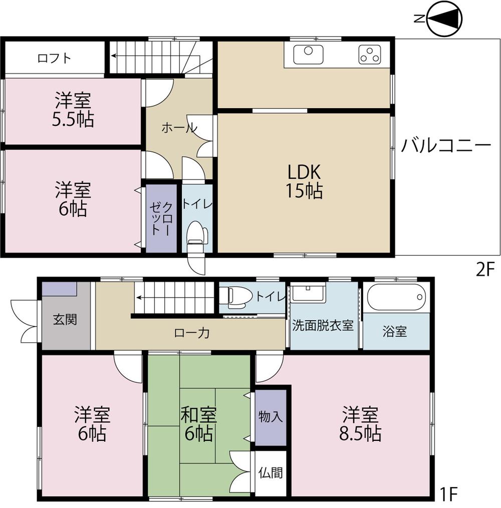 Floor plan. 24,800,000 yen, 5LDK, Land area 193.21 sq m , Building area 109.3 sq m