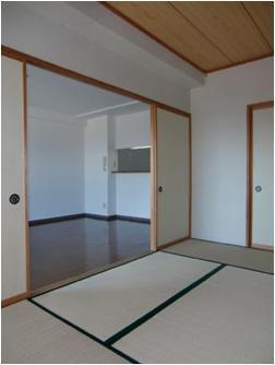 Living and room. Japanese-style photo of the living room next door