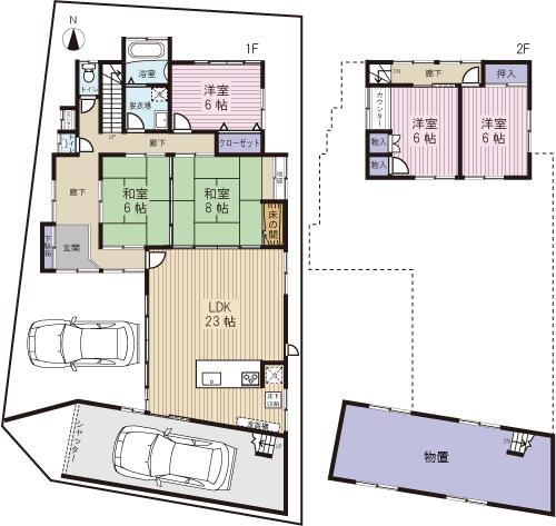 Floor plan. 16,900,000 yen, 5LDK, Land area 207.93 sq m , Building area 183.37 sq m