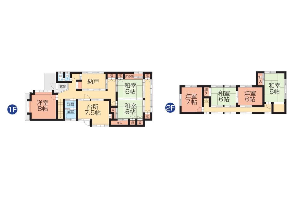 Floor plan. 13 million yen, 7DK + S (storeroom), Land area 281.41 sq m , Building area 148.88 sq m