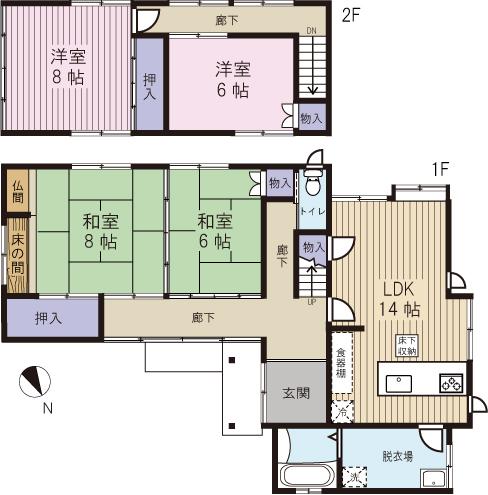 Floor plan. 15.9 million yen, 4LDK, Land area 199.19 sq m , Building area 114.64 sq m