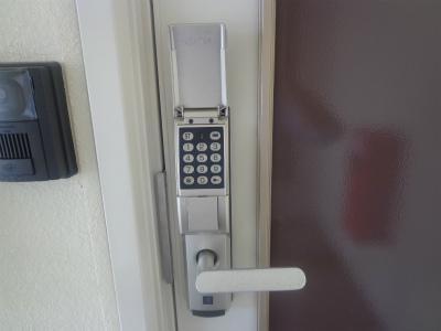 Security. Entrance digital lock key corresponding