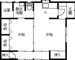 Floor plan. 13,280,000 yen, 2K, Land area 152.76 sq m , Building area 48.02 sq m