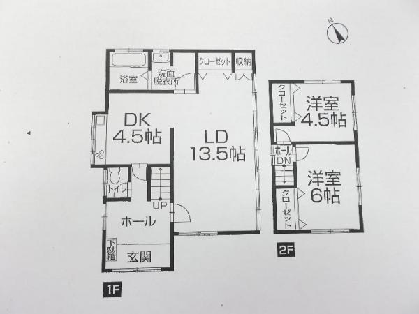 Floor plan. 15.8 million yen, 2LDK, Land area 145.51 sq m , Building area 77.52 sq m