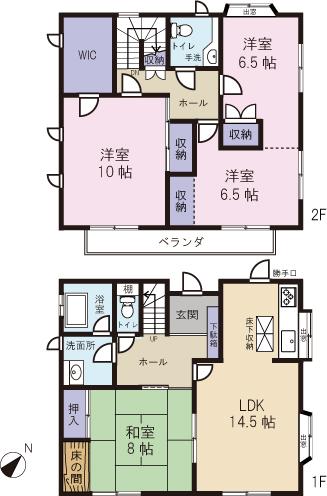 Floor plan. 14.9 million yen, 4LDK, Land area 160.61 sq m , Building area 118.42 sq m