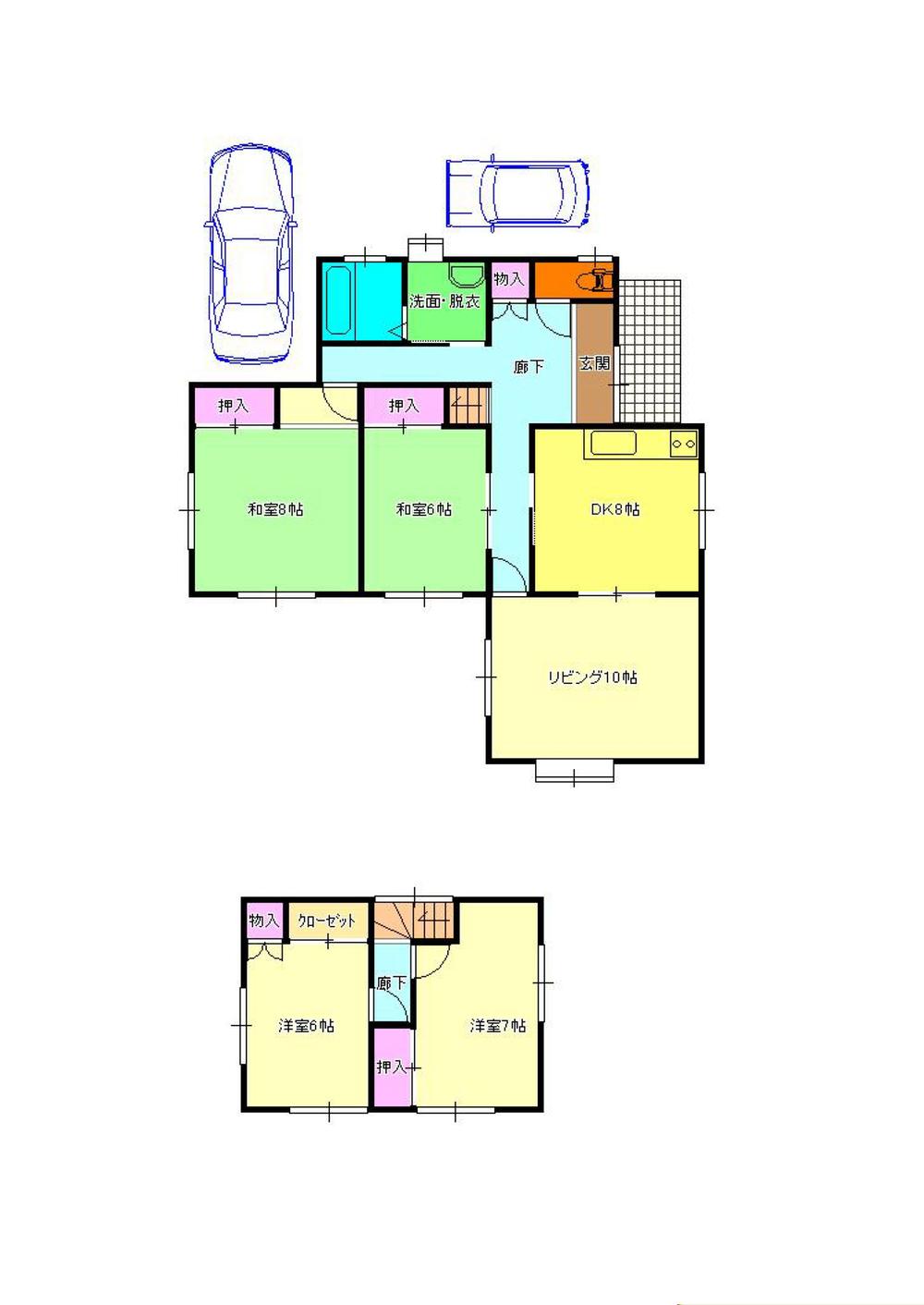 Floor plan. 15,980,000 yen, 5DK, Land area 198.45 sq m , Building area 110.96 sq m