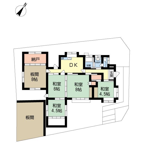 Floor plan. 6.2 million yen, 5DK, Land area 218.98 sq m , Building area 86.13 sq m
