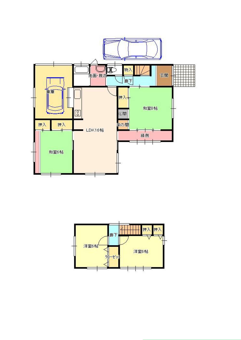 Floor plan. 14,480,000 yen, 4LDK, Land area 196.66 sq m , Building area 123.75 sq m