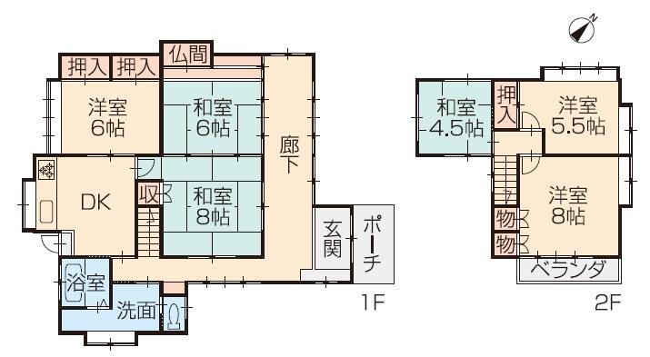 Floor plan. 16.5 million yen, 6DK, Land area 176.82 sq m , Building area 125.96 sq m