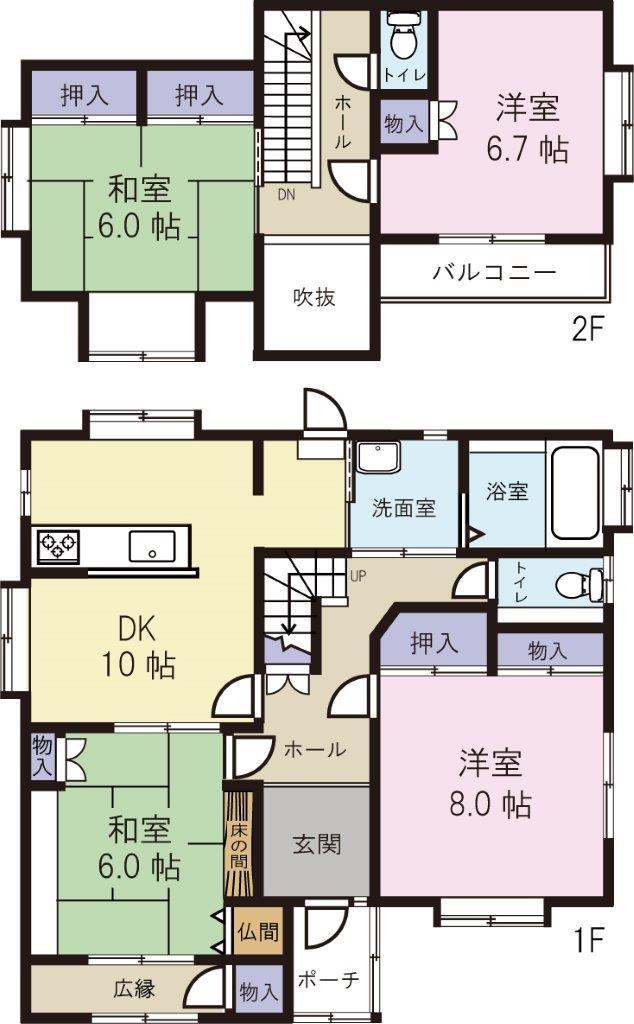 Floor plan. 12,960,000 yen, 4LDK, Land area 164.08 sq m , Building area 108.47 sq m