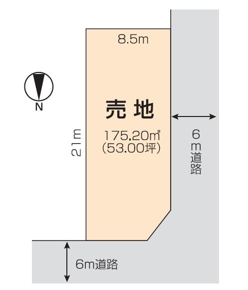 Compartment figure. Land price 7.95 million yen, Land area 175.2 sq m