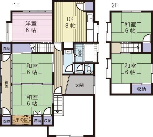 Floor plan. 9.8 million yen, 5DK, Land area 222.74 sq m , Building area 68.55 sq m