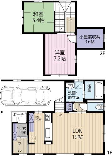 Floor plan. 19 million yen, 2LDK, Land area 198.36 sq m , Building area 91.5 sq m