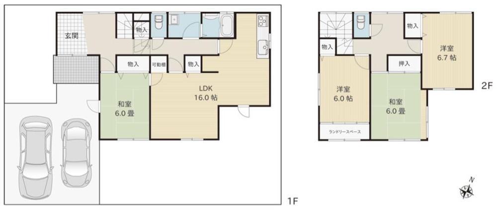 Floor plan. 13,980,000 yen, 4LDK, Land area 165.48 sq m , Building area 110.64 sq m