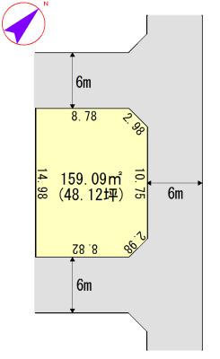 Compartment figure. Land price 15,869,000 yen, Land area 159 sq m