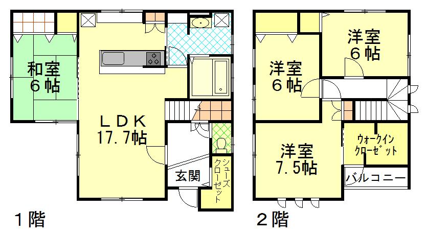 Floor plan. 23.8 million yen, 4LDK, Land area 149.46 sq m , Building area 107.09 sq m