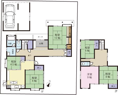 Floor plan. 22.5 million yen, 6LDK, Land area 255.47 sq m , Building area 152.41 sq m