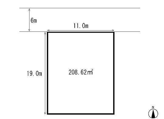 Compartment figure. Land price 7.5 million yen, Land area 208.59 sq m